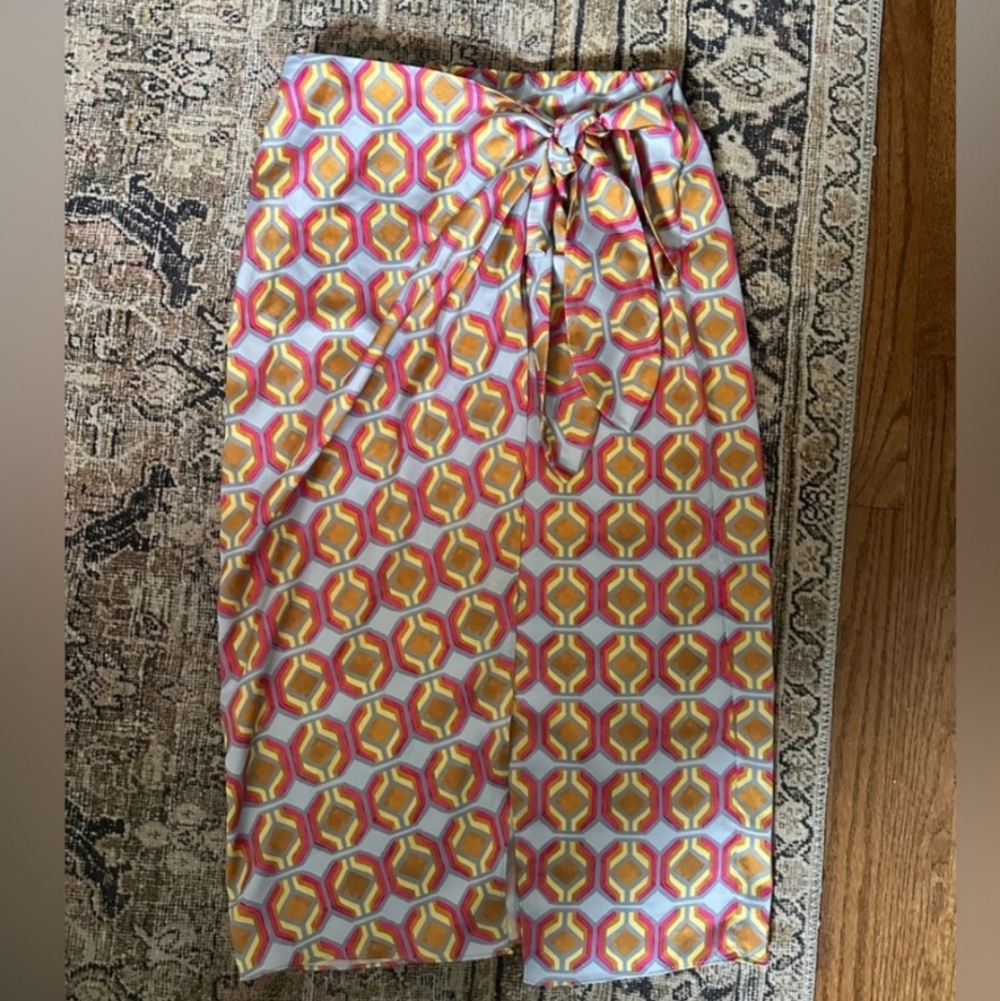 Aritzia Babaton S10 Colorful Geometric Wrap Skirt